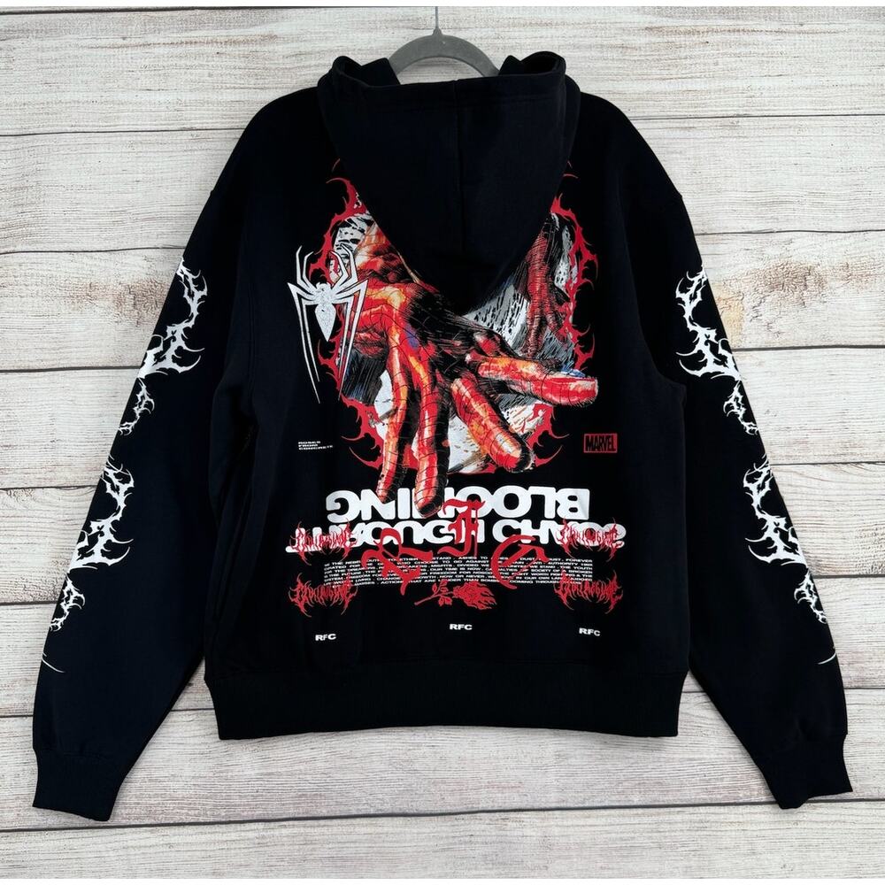 Civil Regime x Marvel Spiderman Blooming Through Chaos Hoodie Adult L Black‎ NEW
